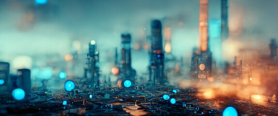 City background technology landscape model 