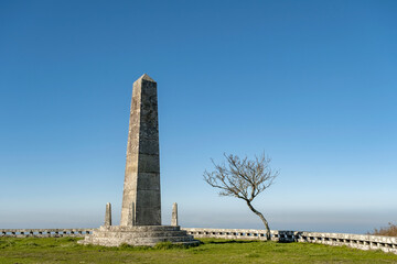 Fototapeta na wymiar Granite obelisk in Santa Trega Mountain