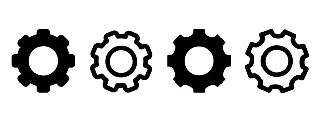 Setup and Settings Icons Set. Collection of simple linear web icons such Installation, Settings, Options, Download, Update, Gears and others and others. Editable vector stroke.