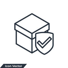 safe packaging icon logo vector illustration. Safe delivery protection symbol template for graphic and web design collection