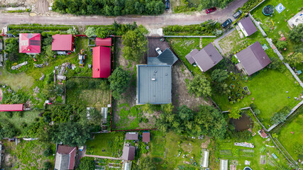 Photo from a quadcopter flying over gardening