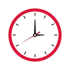 Clock icon on white background. Time icon symbol. Vector illustration. EPS 10.