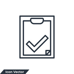 check list icon logo vector illustration. clipboard symbol template for graphic and web design collection