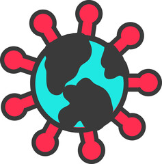 Infection Virus Icon, Outline Style
