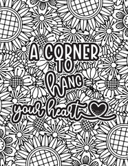 Love quote. Motivational quote. Coloring page design. inspirational words coloring book pages design.