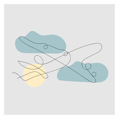 Modern abstract lines designed from lines and artistic backgrounds with various shapes. Airplane images are great for wall decorations, postcards, or brochure cover designs. vector illustration design