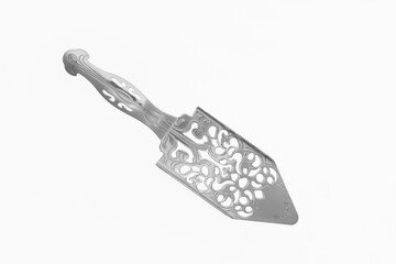 silver shovel isolated on white