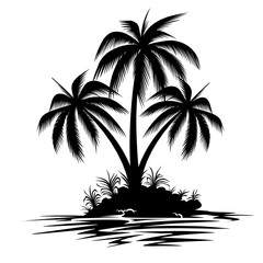 Fototapeta premium silhouette of palm trees