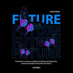 Premium butterfly streetwear design vector clothing