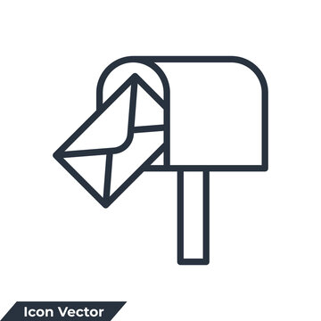 Mail box icon logo vector illustration. Postal box symbol template for graphic and web design collection