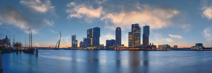 Rotterdam, Netherlands, City Skyline on the River