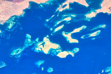 Islands off Saudi Arabia. Digital Enhancement. Elements by NASA