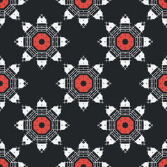 Seamless pattern with ethnic geometric ornament.