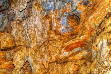 Beautiful internal natural made decorations inside Stopica cave at Zlatibor, Serbia.