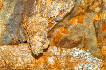Beautiful internal natural made decorations inside Stopica cave at Zlatibor, Serbia.