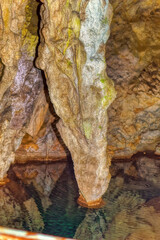 Beautiful internal natural made decorations inside Stopica cave at Zlatibor, Serbia.