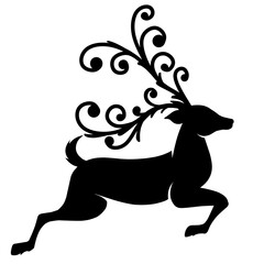 reindeer silhouette illustration. Deer element design