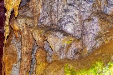 Beautiful internal natural made decorations inside Stopica cave at Zlatibor, Serbia.