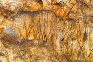 Beautiful internal natural made decorations inside Stopica cave at Zlatibor, Serbia.