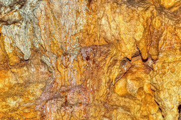 Beautiful internal natural made decorations inside Stopica cave at Zlatibor, Serbia.