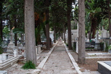 A path of the First cemetery of Athens in Greece