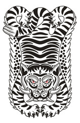 Tibetan Tiger Rug. Illustration. - 524319792