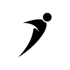 simple human superhero icon vector logo
