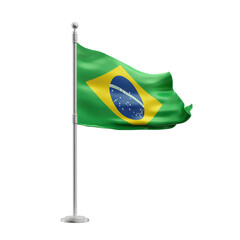 Brazil flag in 3d render realistic