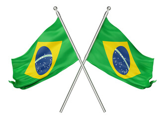 Brazil flags in 3d render realistic