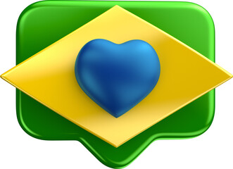 Icon like brazil colors in 3d render