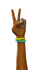 Obraz premium Hand with bracelets brazil colors in 3d render