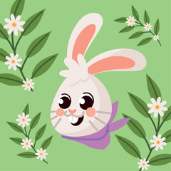 Obraz premium bunny face and leaves