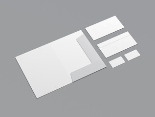 Papelaria em mockup 3d para voc&ecirc; apresentar seus projetos de branding. Papel carta, envelope, cart&atilde;o de visita, copo descart&aacute;vel, papel timbrado.	