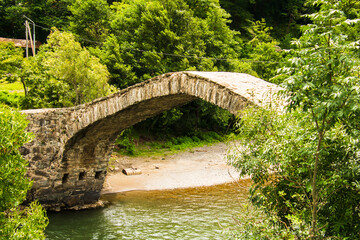 The stone arch bridge over the Ajaristskali river, Dandalo bridge, Georgia