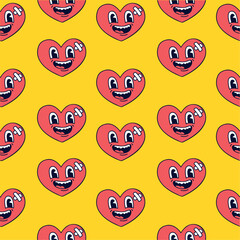 Fototapeta premium happy heart cartoon retro