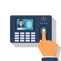 hand pressing icon security biometric