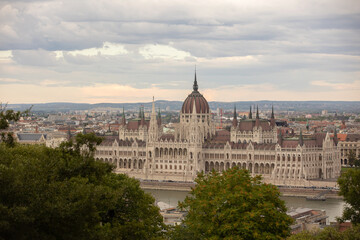 Fototapeta na wymiar Beautiful cityscape of Budapest on a summer day