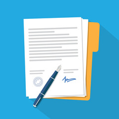 illustration of a document with pen