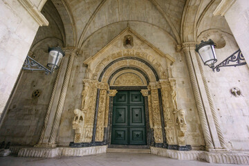 portada del maestro Radovan, catedral de San Lorenzo,1240,  -catedral de San Juan-, Trogir, costa...