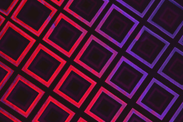 Abstract background from squares. Squares of red and violet tones