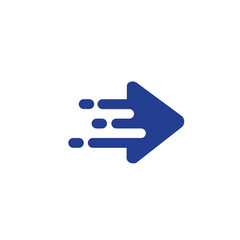 Obraz premium blue arrow pointing. arrow with speed indication