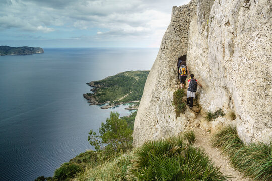 pasadizo amurallado de Sa Penya Des Migdia, siglo XVII, Alcudia,  Mallorca, islas baleares, Spain