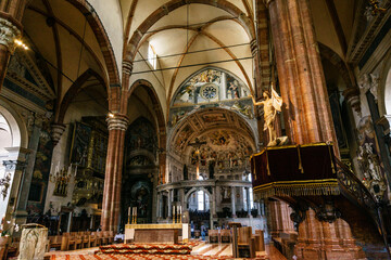 Obraz premium Catedral de Verona -Duomo di Verona, Cattedrale di Santa Maria Matricolare-, Verona, patrimonio de la humanidad, Veneto, Italia, Europa