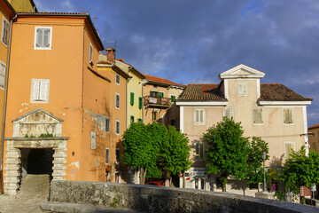 Obraz premium puerta San Fiore, siglos XV-XVI, Labin (Albona),peninsula de Istria,Croacia