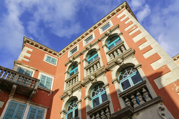 Naklejka premium palacio Battiala-Lazzarini, siglos XVII-XVIII, barroco, Labin (Albona),peninsula de Istria,Croacia