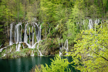 Plakat Parque Nacional de los Lagos de Plitvice, Patrimonio Mundial de la UNESCO, Croacia, europa