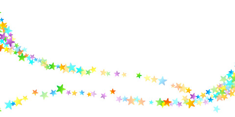 Rainbow Festive Confetti. Carnival Star Falling.