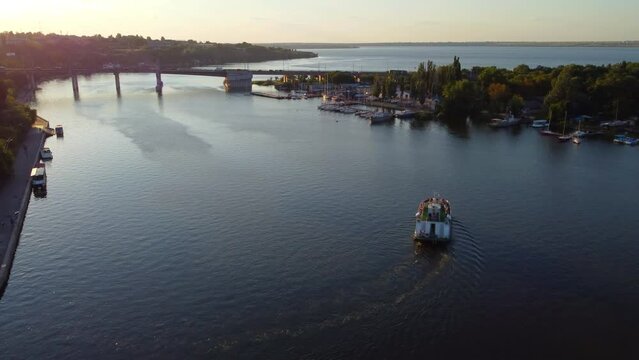Mykolaiv city top view taken with drone, Ukraine
