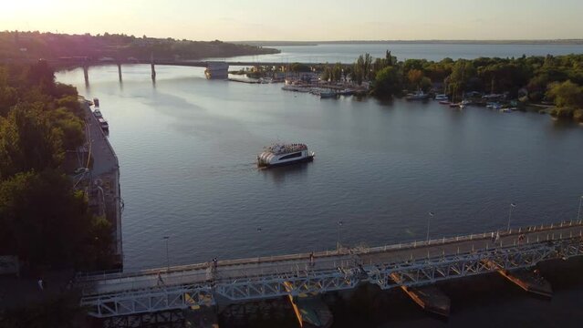 Mykolaiv city top view taken with drone, Ukraine