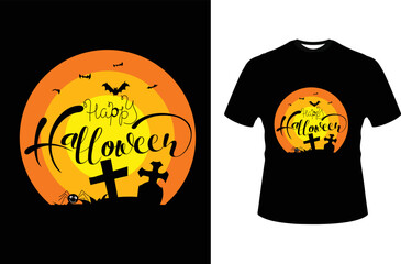 Halloween trendy graphics t-shirt design